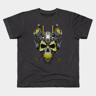 Mecha Skull S01 D40 Kids T-Shirt